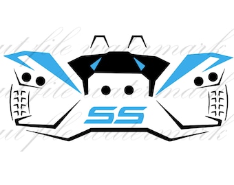 Miami bleu fronde SS Polaris coupe fichiers SVG & Studio 3 fichier silhouette frère Cricut sticker numérique PNG pochoir autocollant pour pare-chocs fronde