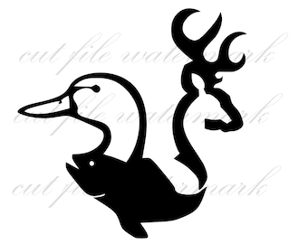 Saison de chasse au chevreuil et au canard Fichiers SVG & Studio 3 pour Silhouette frère Cricut découpes Stickers dessins SVG pochoir camion voiture