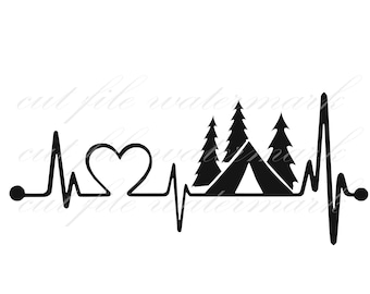 Autocollant pour voiture, tente, bâche, camp, forêt, coupe, fichiers SVG