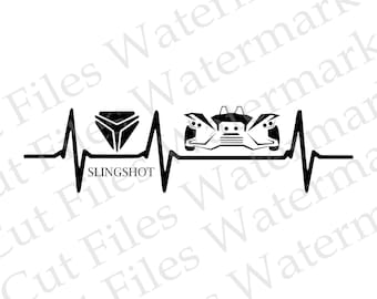 Heartbeat Slingshot SS Polaris coupe fichiers SVG & Studio 3 fichier Silhouette Brother Cricut téléchargement numérique sticker PNG Sticker pour pare-chocs 3 roues
