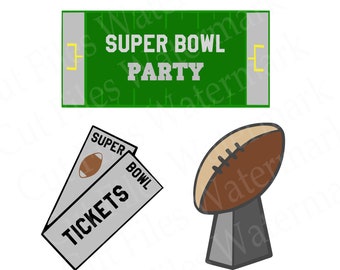 Super Bowl Football billets terrain coupe fichiers SVG & fichier Studio 3 pour Silhouette frère Cricut découpes téléchargement numérique hayon fête sportive