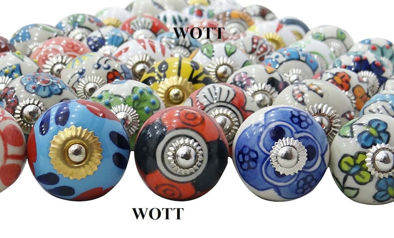 20 Ceramic Knobs with Set of 6 Coaster Combo Offer Door Knobs Cabinet Knobs Knobs for Furniture Dresser Knobs and Pulls Free Coaster