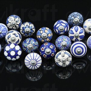 25 Blessing Blue and White Cabinet Knobs Door Pulls Drawer - Etsy