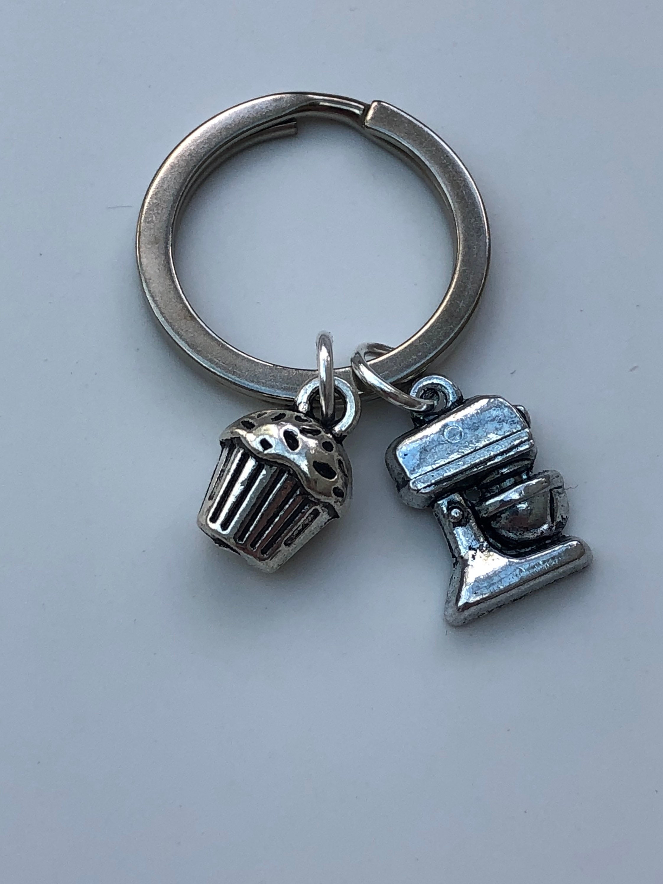 Baking keyring. Cupcake and bakers keychain. Muffin keyring. Etsy
