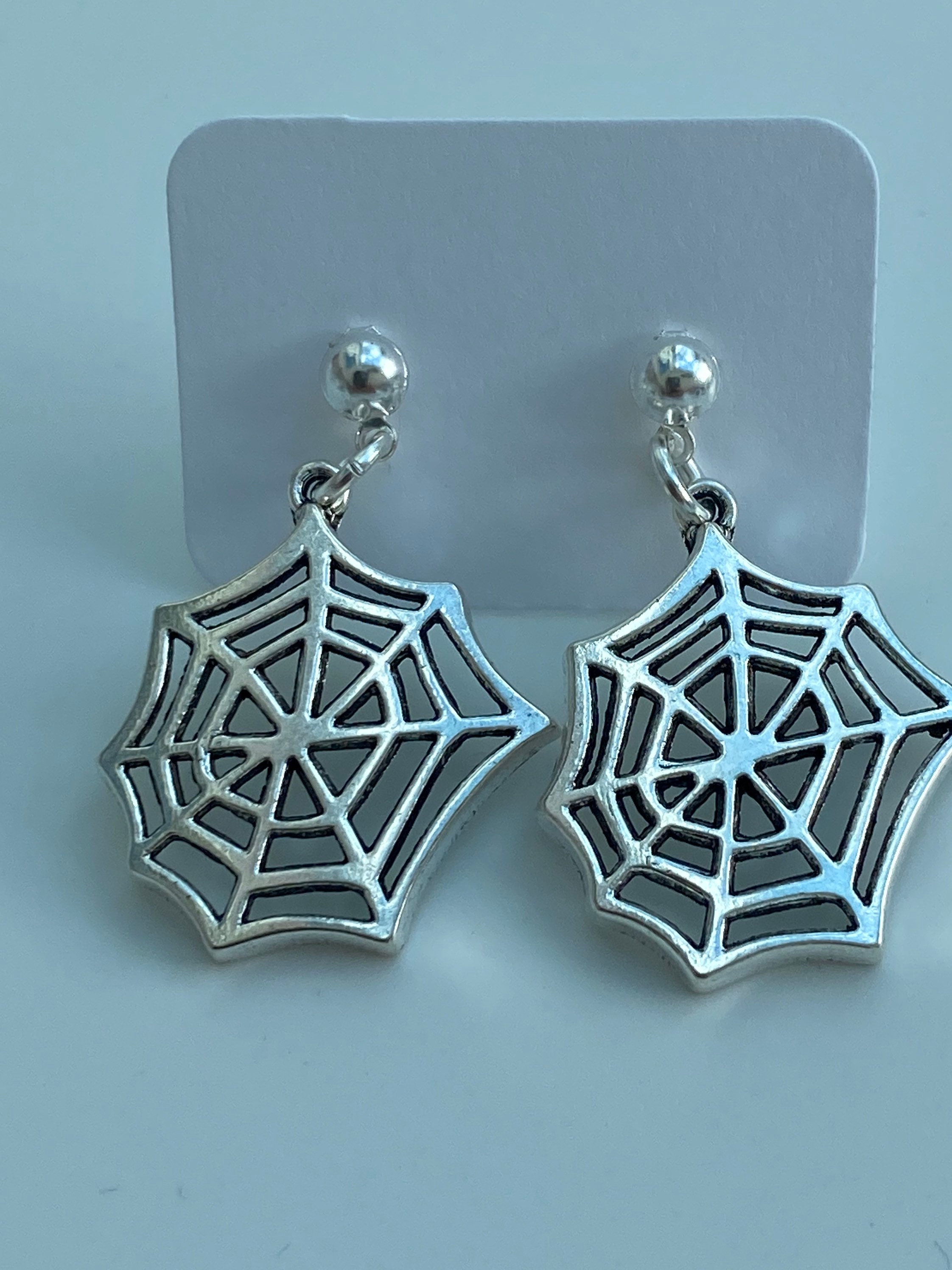 Spider web earrings. Halloween earrings. | Etsy