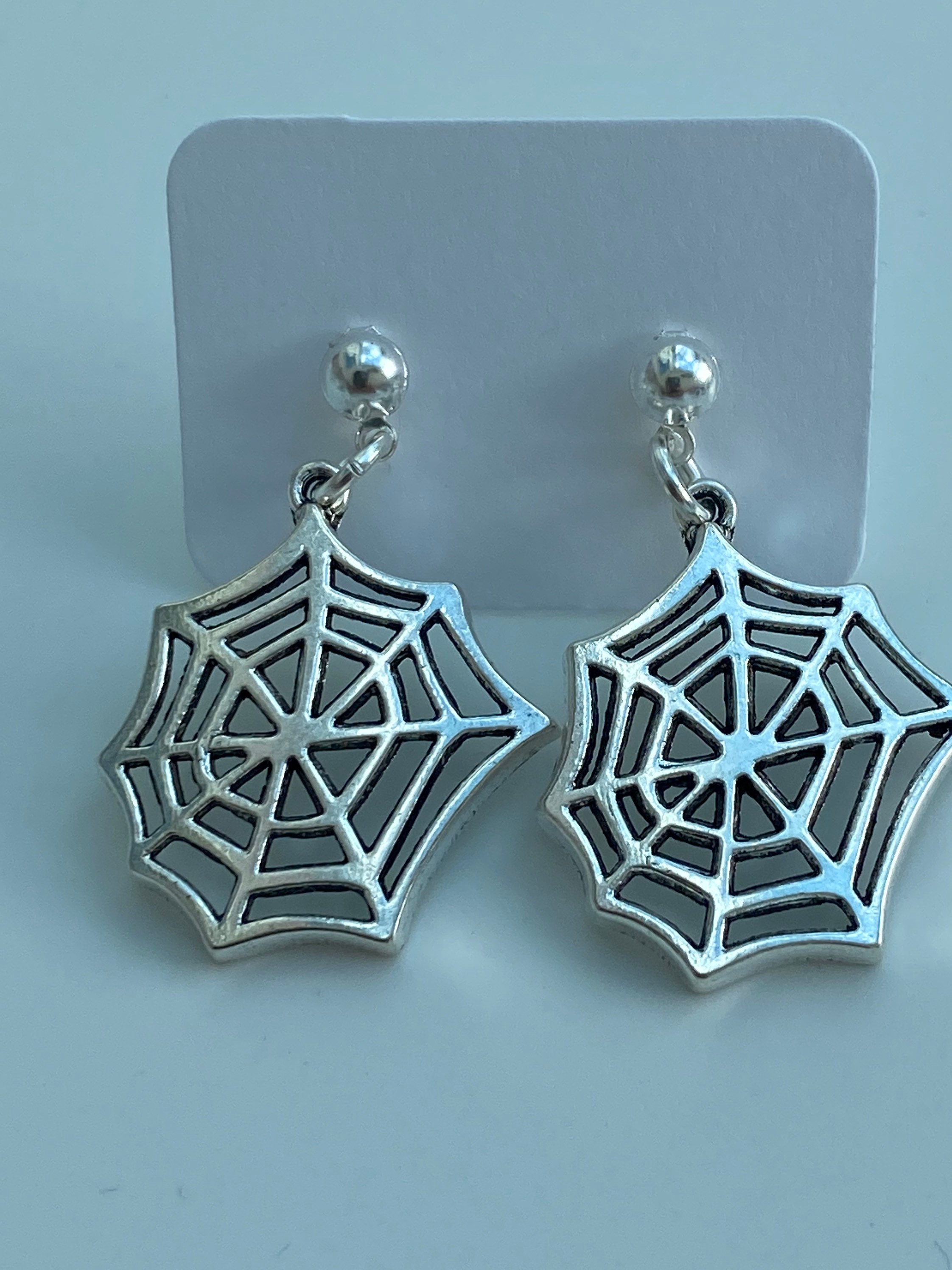 Spider web earrings. Halloween earrings. Etsy