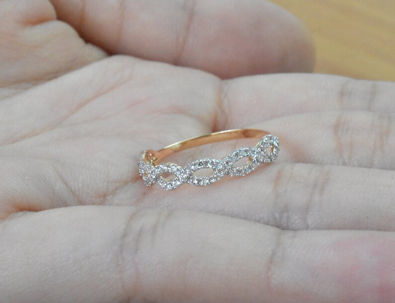 Diamond Infinity Ring Pave Diamond Ring Diamond Wedding Ring Twisted Band Ring Eternity Ring Diamond Band 14k 18k Gold OJGD3505