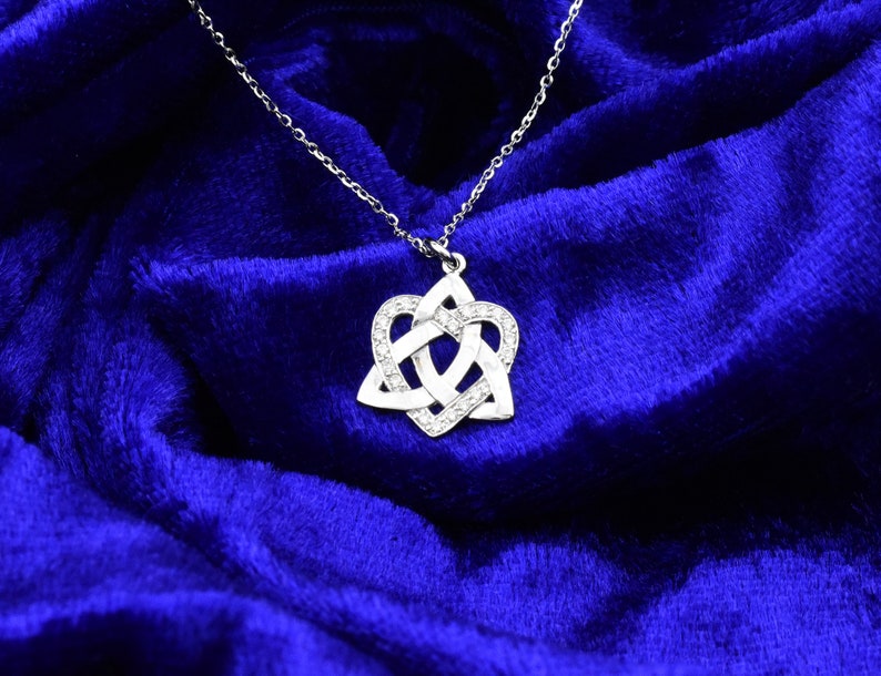 Celtic Knot Necklace / 10k 14k 18k Gold Diamond Celtic Knot Etsy