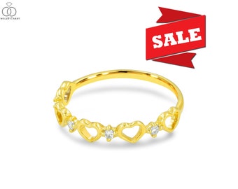 Diamond heart infinity ring / Heart Diamond Ring / Unique Diamond Band / 10k 14k 18k / Valentine jewelry / ring for her/ girlfriend ring