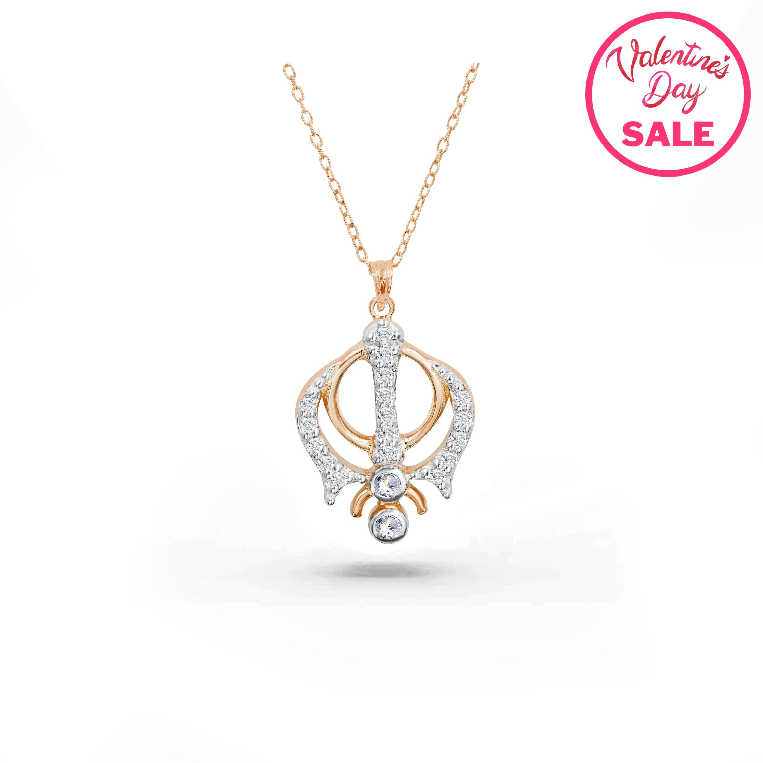 Diamond khanda pendant sale