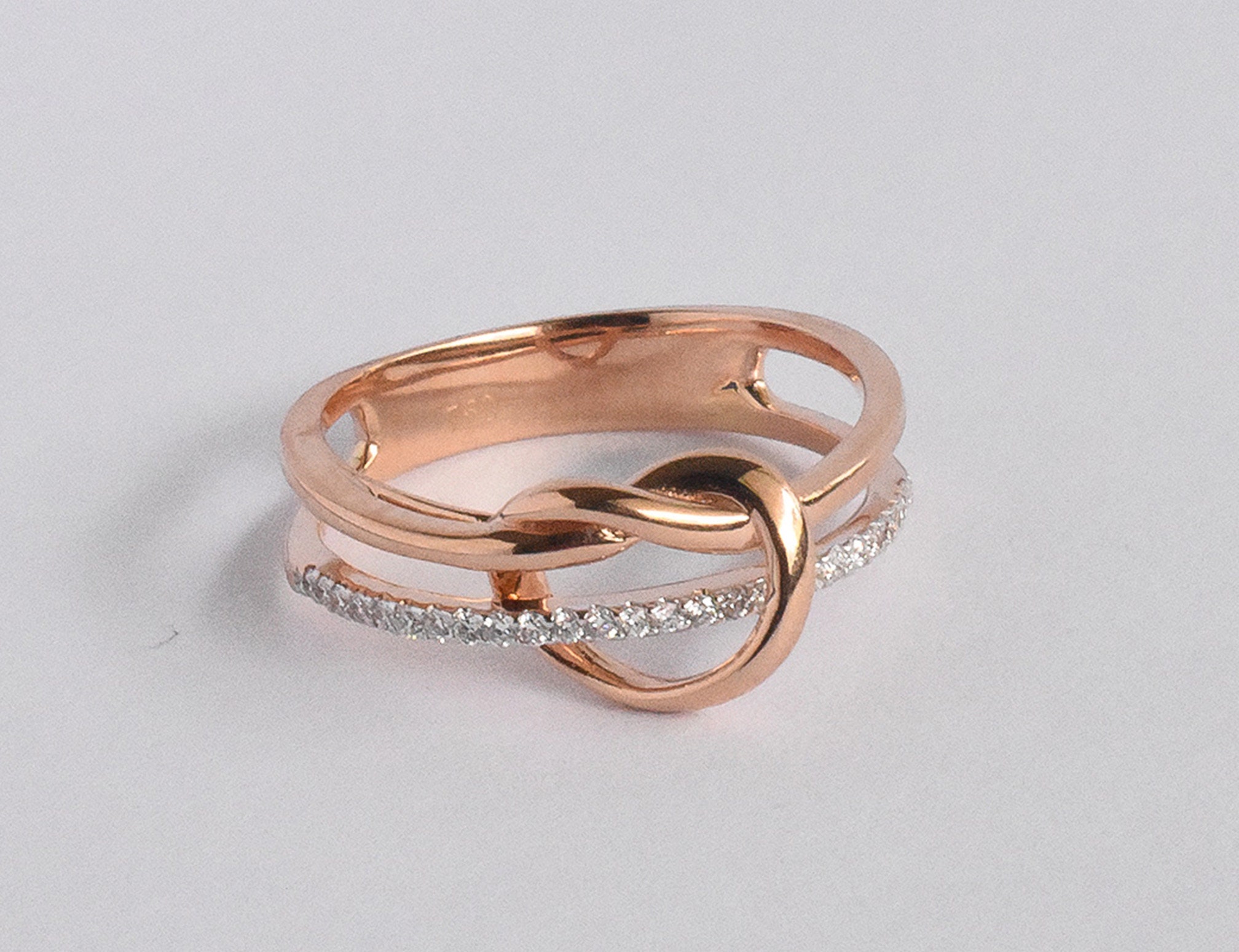 Diamond Love Knot Ring in 14k 18k Gold Diamond Promise Ring | Etsy