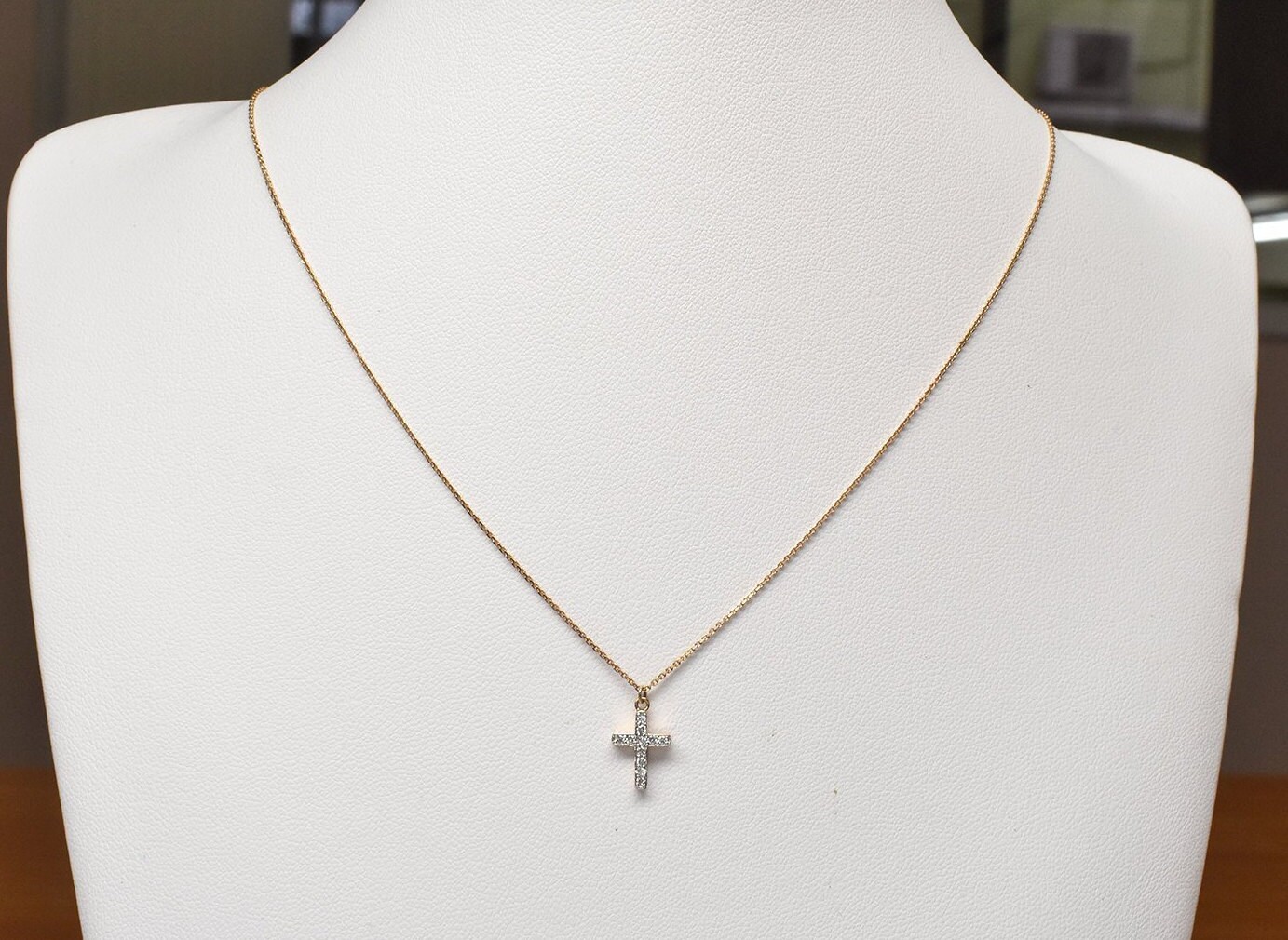 18k 14k 10k Gold Diamond Cross Necklace / Solid Gold Cross | Etsy