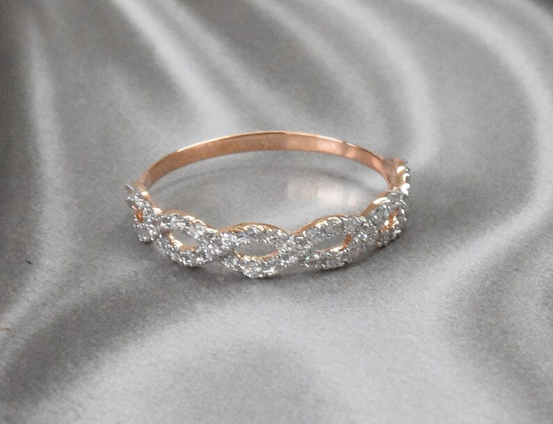 Diamond Infinity Ring Pave Diamond Ring Diamond Wedding Ring Twisted Band Ring Eternity Ring Diamond Band 14k 18k Gold OJGD3505