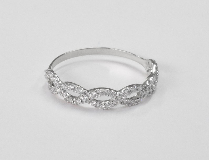 Diamond Infinity Ring Pave Diamond Ring Diamond Wedding Ring Twisted Band Ring Eternity Ring Diamond Band 14k 18k Gold OJGD3505