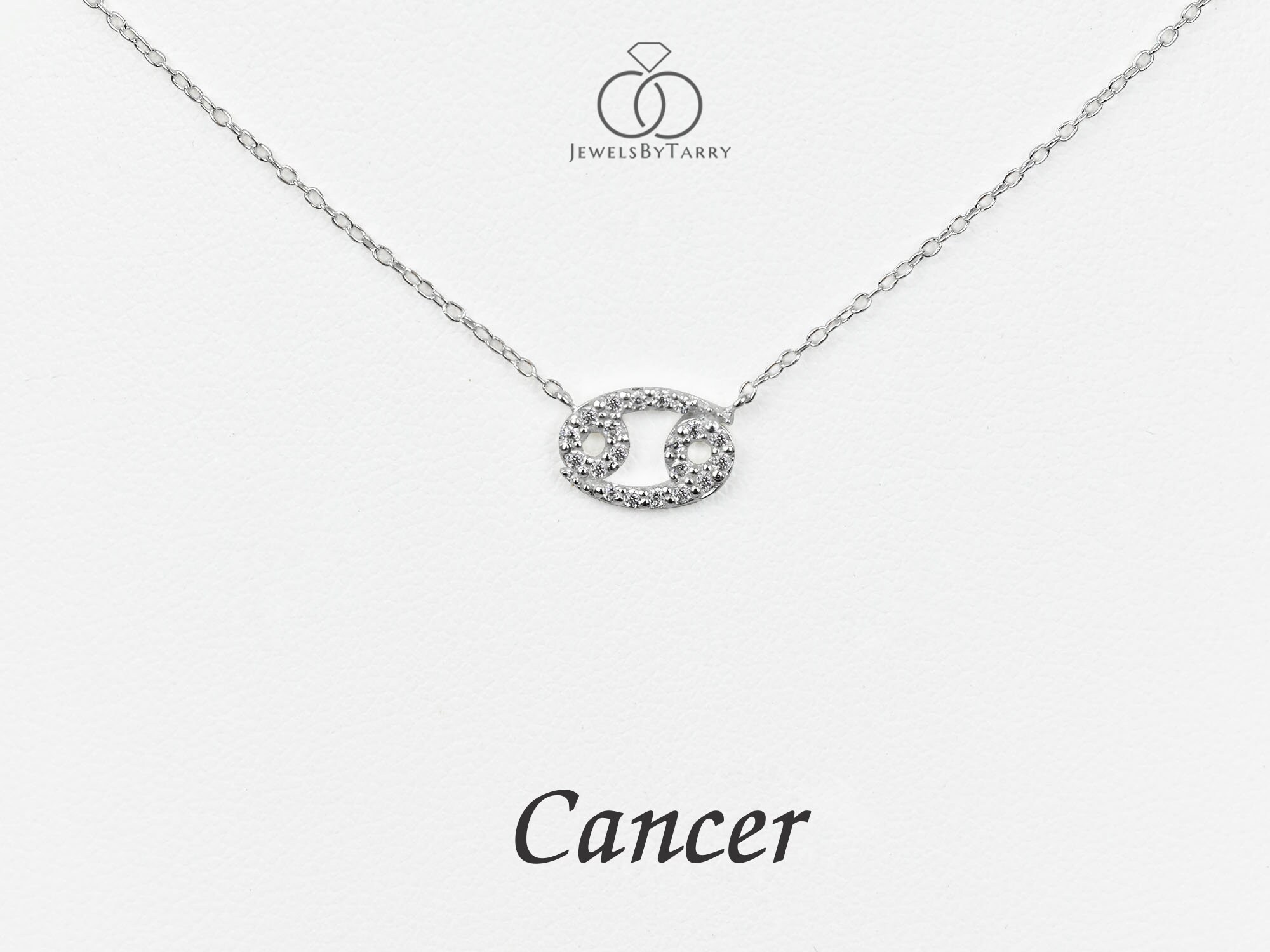 Diamond necklace Cancer Zodiac Sign /Gold Zodiac Charm/ Birth Etsy
