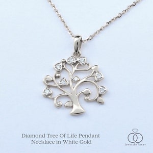 10k 14k 18k Solid Gold Tree of Life Pendant Necklace / Diamond | Etsy