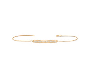 Genuine Diamond bar bracelet / Minimalist Diamond Bracelet / Layering single row diamond bracelet / Gift for her / Solid gold 10k 14k 18k