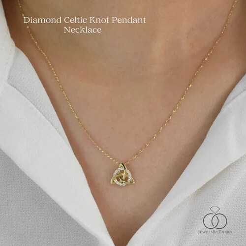 10k 14k 18k Gold Diamond Celtic Knot 