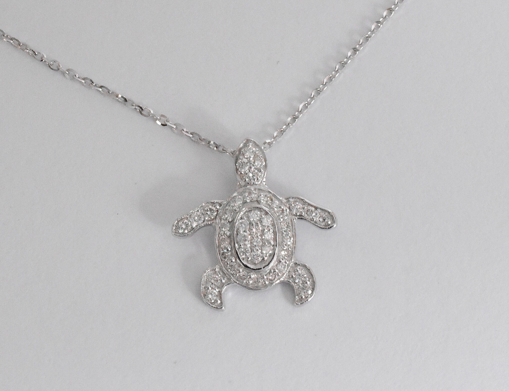 10k 14k 18k Solid Gold Turtle Necklace / Sea Life Turtle Etsy
