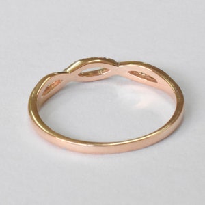 18k 14k 10k Gold Infinity Ring Diamond Infinity Band / - Etsy