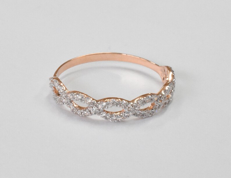 Diamond Infinity Ring Pave Diamond Ring Diamond Wedding Ring Twisted Band Ring Eternity Ring Diamond Band 14k 18k Gold OJGD3505