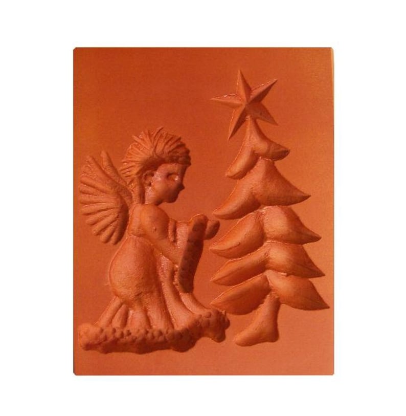 Engel met kerstboom, model Springerle, model Springerle, engel, kerstboom, kerstboom, model Springerle afbeelding 2