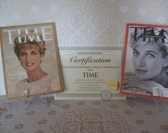 Princess Diana collectible coin and magazines