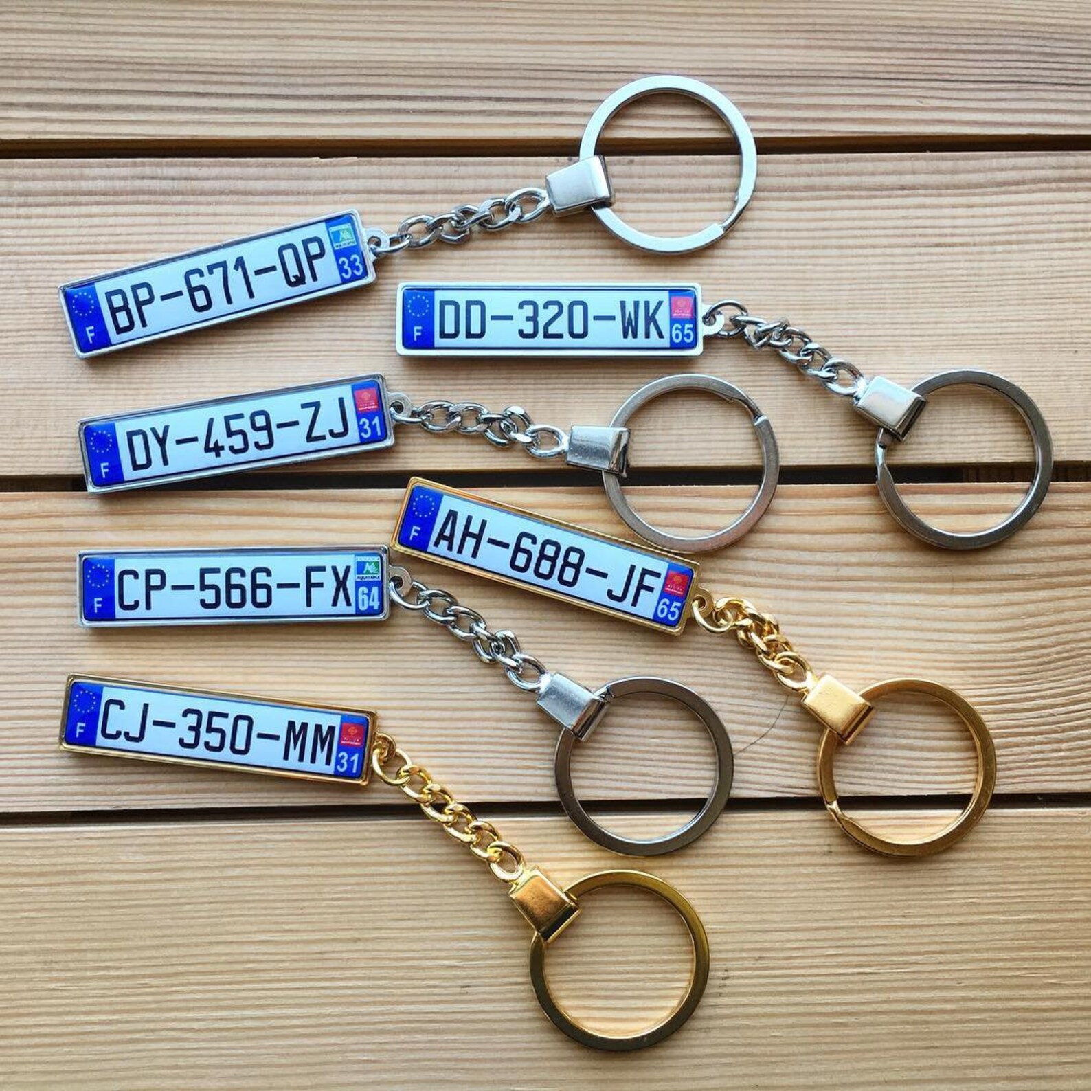 Custom Made Two Sided Car Number Plates Keychain With Car Etsy