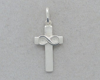 Kreuz mit Unendlichkeitszeichen ca. 15mm hoch, 925 Silber, massiv