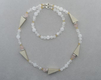 Pythagoras-Collier und Armband mit Bergkristall