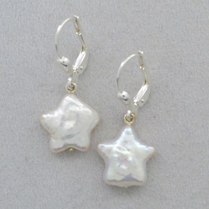 Ohrhänger mit sternförmiger Perle, 925 Silber Bild 1