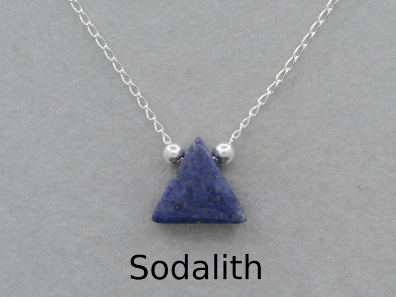 Dreieck-Collier aus 925 Silber mit Naturstein/Echtstein Sodalite