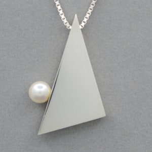 Pythagoras-Anhänger 925/ Silber mit weißer Perle Bild 1