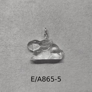 Hase aus Bergkristall als Anhänger mit 925 Silber Kugel Hase E/A865-5