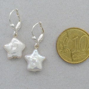 Ohrhänger mit sternförmiger Perle, 925 Silber Bild 2