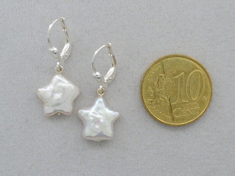 Ohrhänger mit sternförmiger Perle, 925 Silber Bild 2
