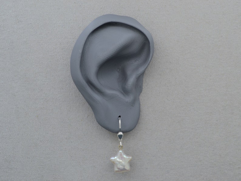 Ohrhänger mit sternförmiger Perle, 925 Silber Bild 4