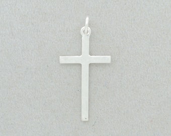 Schmales Kreuz aus 925 Silber, matt ca. 23mm hoch