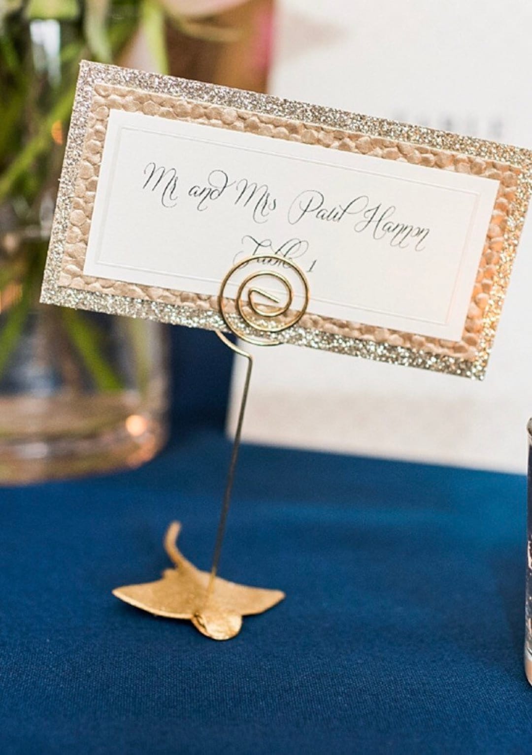 Golden Animal Place Card Holder Etsy