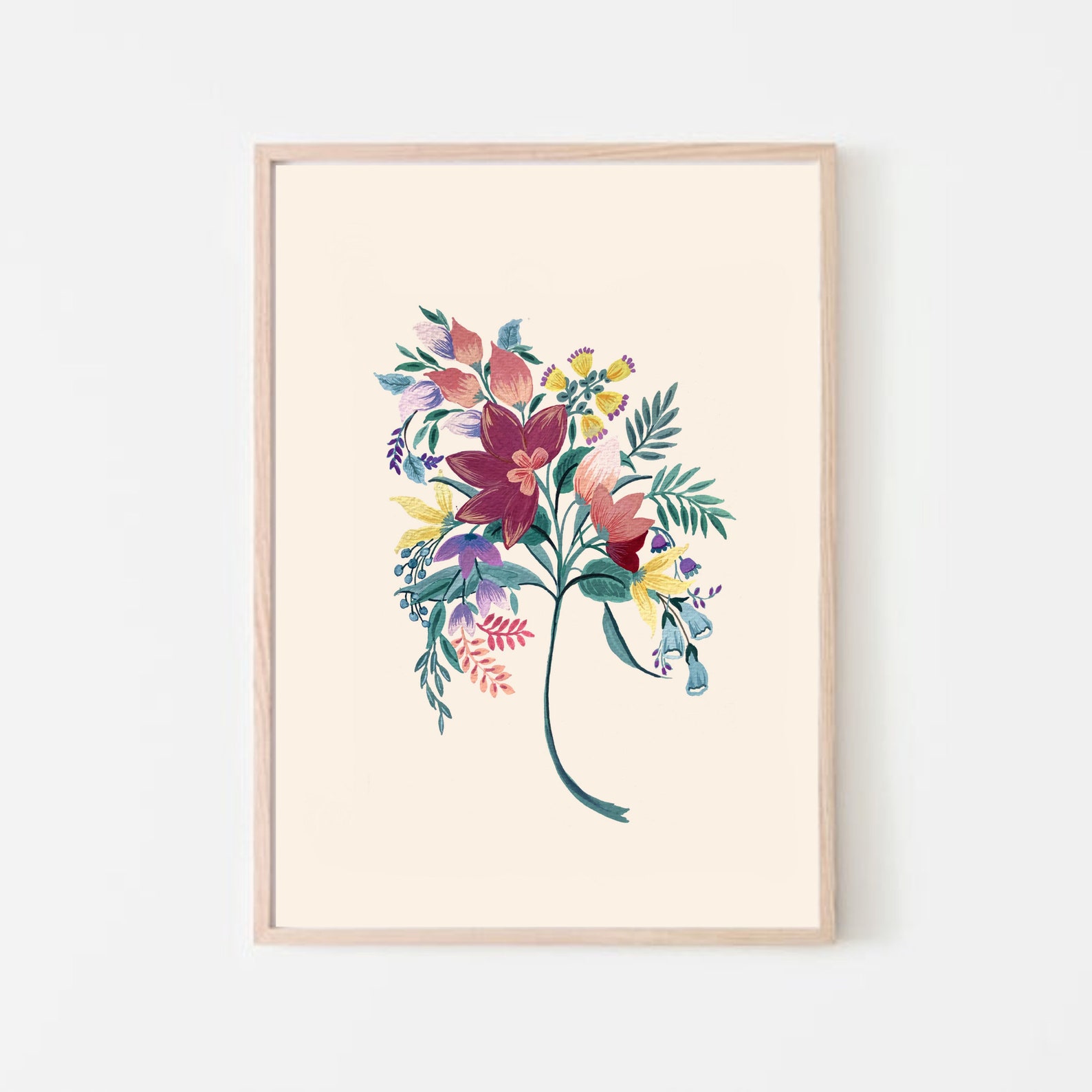 Impresión de arte floral de la acuarela arte botánico | Etsy