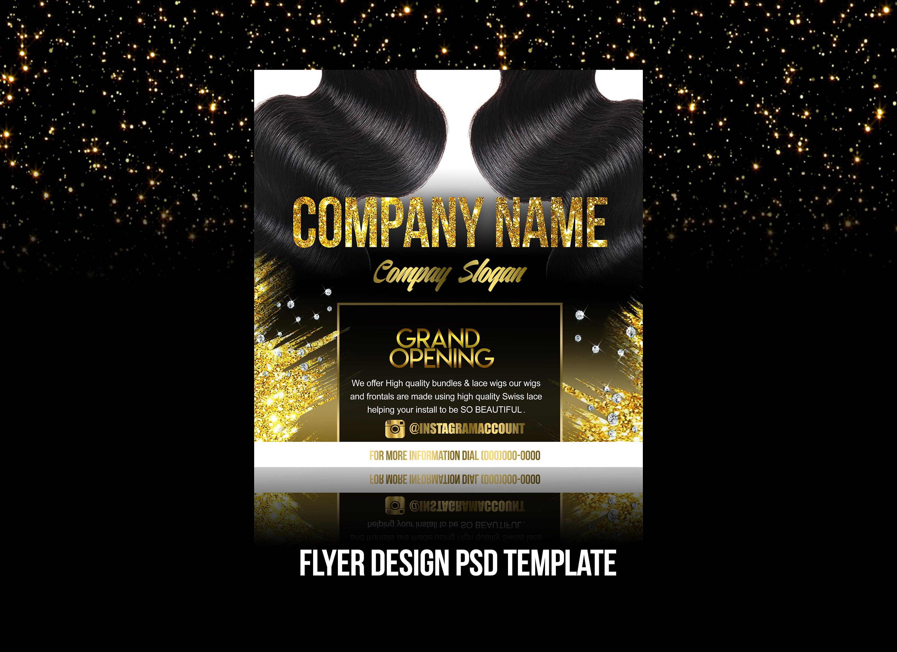 Hair Salon Grand Opening Flyer Design Template