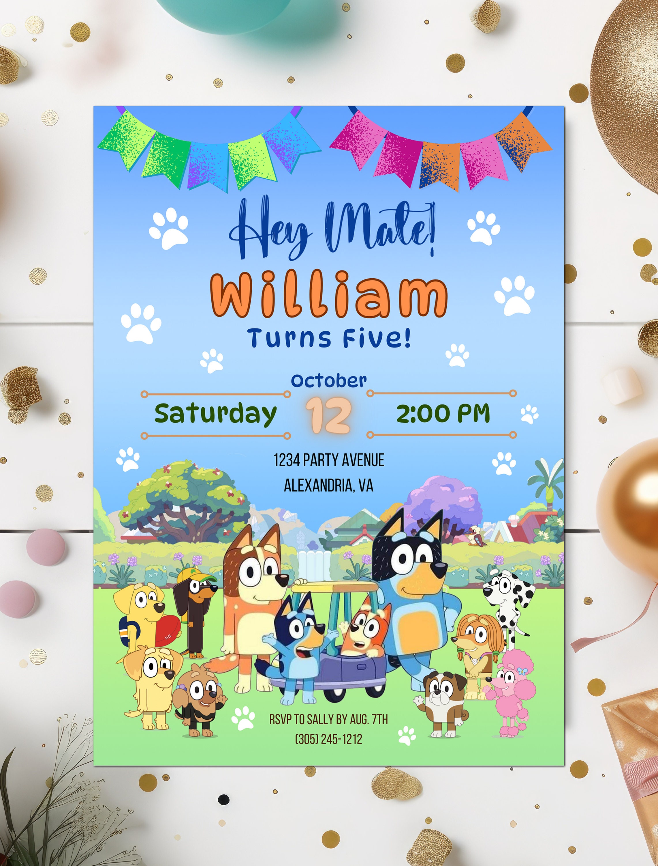 Bluey Birthday Invitation Instant Download