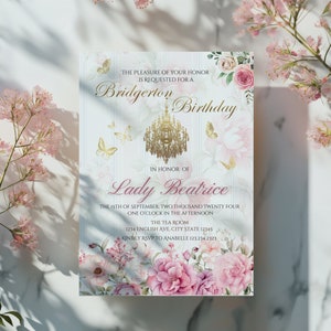 Bridgerton Birthday Invitation, Vintage Birthday Invitation, London Regency Birthday, Regency Era Birthday