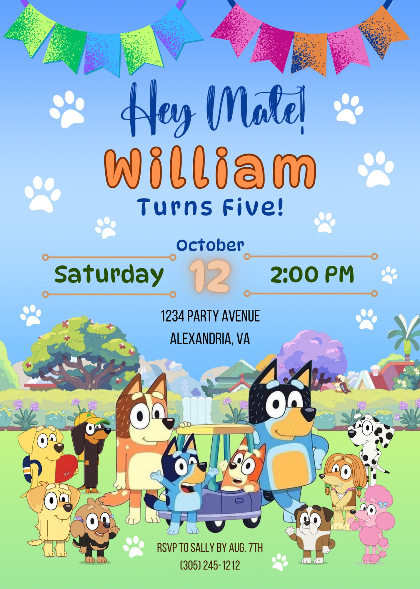 Bluey Birthday Invitation Instant Download
