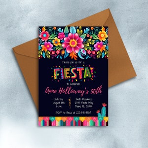 Convite de aniversário Fiesta, mexicano, modelo de convite de aniversário Cinco de Mayo