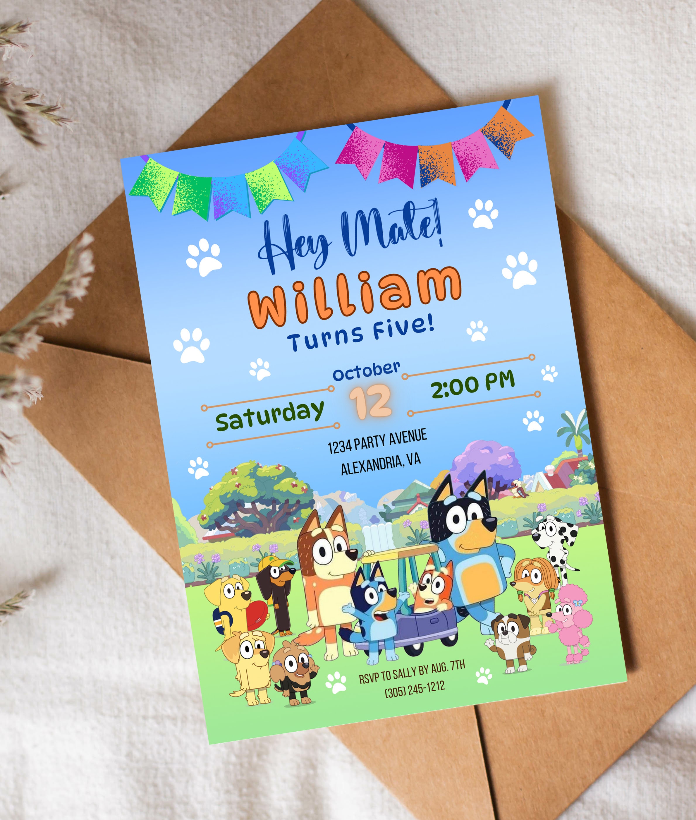 Bluey Birthday Invitation Instant Download