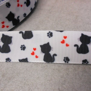 2,40 Euro / m ,  Katze Pfötchen Pfote    22 mm  Borte Ripsband, Cat, Katze, Kitty, Tierschutz,