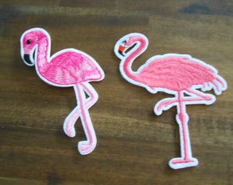 ad06 Flamingo Pink Rosa Vogel Aufnäher Bügelbild Applikation Patch 4,6 x 10,2 cm