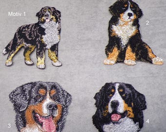 berner sennenhund Hund Patch Aufnäher Stoff  gestickt zum Aufbügeln verschiedene Designs Hund Applikation Aufbügler