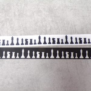 2,20 Euro/meter schaakstukken schaak 22 mm rand grosgrain lint decoratief lint zwart of wit